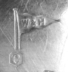 Walker & Hall silverplate mark lowercase 'c', flag type C, shield type 5