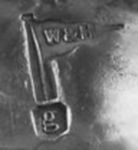 Walker & Hall silverplate mark lowercase 'g', flag type C, shield type 5