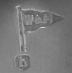 Walker & Hall silverplate mark lowercase 'h', flag type C, shield type 5