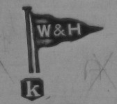 Walker & Hall silverplate mark lowercase 'k', flag type C, shield type 5
