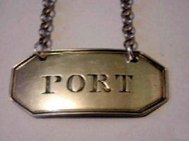 silver bottle ticket - wine label: Port