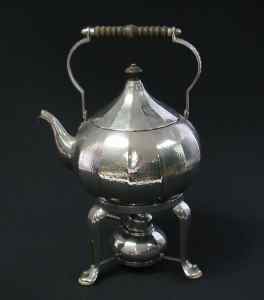 silverplate teapot with stand: WMF early 20th century