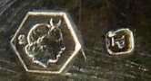 'Diana Head' hallmark 1867/1872 and town code P Budapest/Pest<