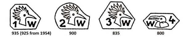 Austrian silver hallmarks: 1922-2001