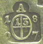 Austria: Vienna 1807 hallmark (mark used from 1807 to 1809, no additional hallmarks in 1808 and 1809, besides fake marks)