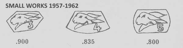 Czechoslovakia silver hallmarks: small items 1957 - 1962