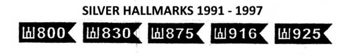 Lithuania silver hallmarks 1991-1997