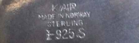 Norway maker's mark: Knut A. Rasmussen - Oslo