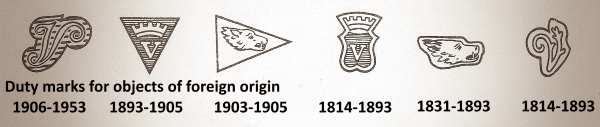 Kingdom of the Netherlands: duty mark for unguaranteed silver objects of foreign origin
