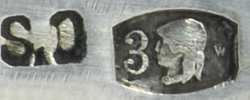 Poland: mark for .800 fineness 1920-1931, town of Warszawa