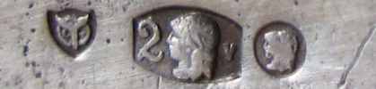 Poland: mark for used items and .875 fineness 1920-1931 hallmark on a Russian marked object, town of Wroclaw