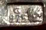 Polish silver hallmarks: Gdansk .925 fineness  1986-present