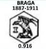 Portugal silver hallmark 1887/1911: Braga .916 fineness