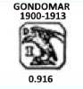 Portugal silver hallmark 1900/1913: Gondomar .916 fineness