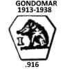 Portugal silver hallmark 1913/1938: Gondomar approximate .916 fineness
