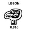 Portugal silver hallmark 1887/1937: Lisbon small items .916 fineness