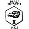 Portugal silver hallmark 1887/1911: Braga small items .916 fineness