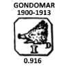 Portugal silver hallmark 1900/1913: Gondomar approximate small items .916 fineness