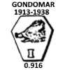 Portugal silver hallmark 1913/1938: Gondomar approximate small items .916 fineness