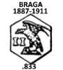 Portugal silver hallmark 1887/1911: Braga .833 fineness