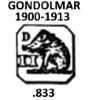 Portugal silver hallmark 1900/1913: Gondomar approximate .833 fineness