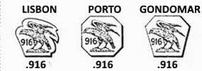 Portugal silver hallmark 1938/1984: .916 large items fineness