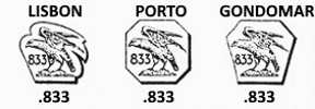 Portugal silver hallmark 1938/1984: .833 large items fineness