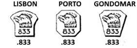 Portugal silver hallmark 1938 - 1984: .833 small items  fineness