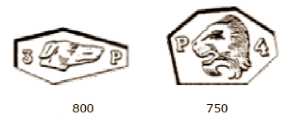 Austria-Hungary silver hallmarks: small works 1866-1937, town of Pest