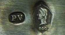 Hungary silver hallmarks: large works 1966 - 1999, 800/1000 fineness