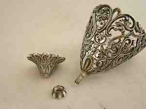 silver zarf - coffee cup holder with screw-off  base