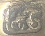 Import mark 1824-1872: EST (Estero=foreign) in uppercase script