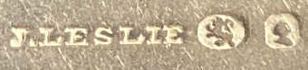 J.LESLIE and English pseudo-hallmarks  mark, John Leslie, Ottawa, Ontario