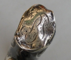 German walking stick with silver handle: monogram