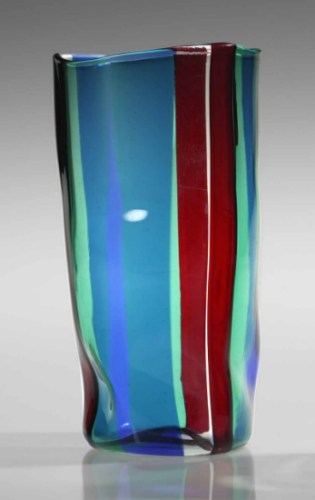 Fulvio Bianconi: fasce verticali vase c. 1950 Fulvio Bianconi: fasce verticali vase c. 1950