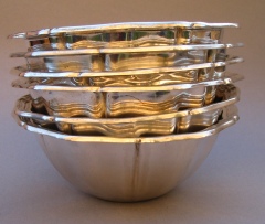 set of Italian silver bowls