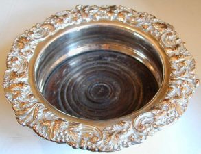 old sheffield plate wine coaster: c. 1840