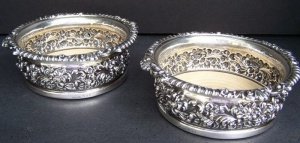 silver wine coaster