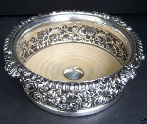 silver wine coaster