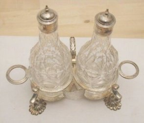 Irish silver cruet stand