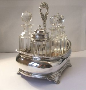 silver cruet stand: Charles Fox 1834