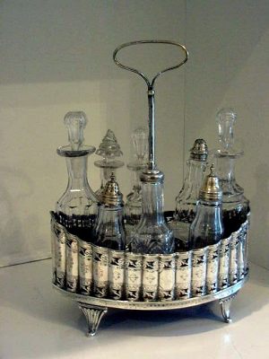 silver cruet stand: Charles Fox 1834