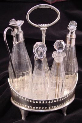silver cruet stand: Dublin 1793