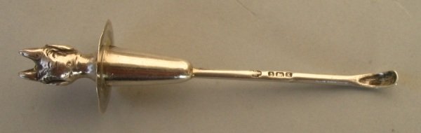 Victorian silver condiment-jar picke-spoon or Cayenne spoon