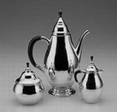 Three piece tea set
designer Georg Jensen c. 1920 Three piece tea set
designer Georg Jensen c. 1920