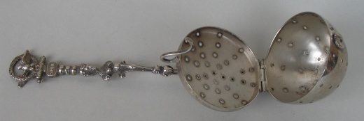 Italian silver tea strainer