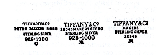 tiffany and company markings