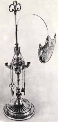 silver oil lamp silversmith Vincenzo Belli