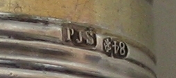 Russian silver tea strainer PJS hallmarks