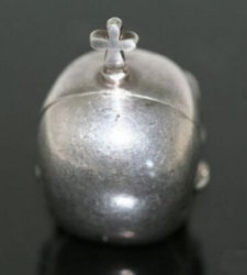 silver pomander 'memento mori'